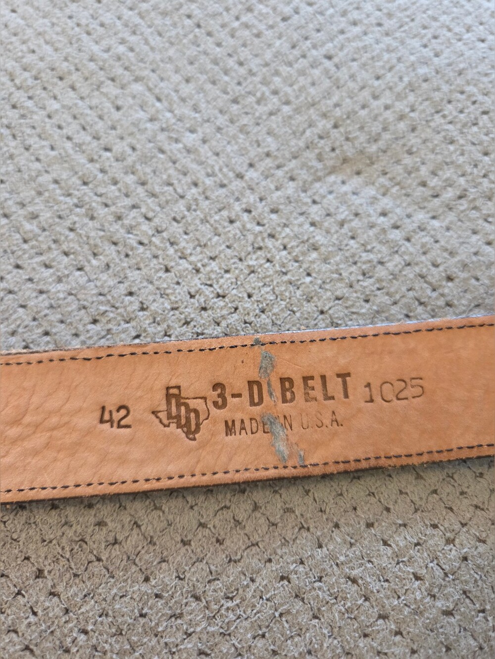 Vintage 3-D Belt Leather Belt Brown Full Grain Cowhide Western Made USA Size 42 - Picture 5 of 16